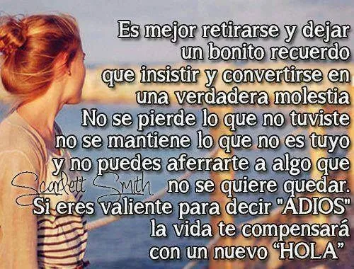 Es mejor retirarse y dejar un bonito recuerdo que insistir y ...