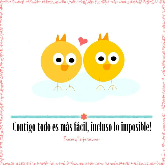 Tarjeta de San Valentin - Pollitos | frasesytarjetas.com Tarjeta de San Valentin - Pollitos | frasesytarjetas.com