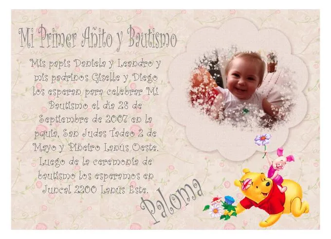 Tarjetar de invitación de 1 añito - Imagui