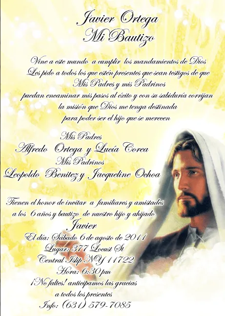 Mensajes para bautizo invitación - Imagui