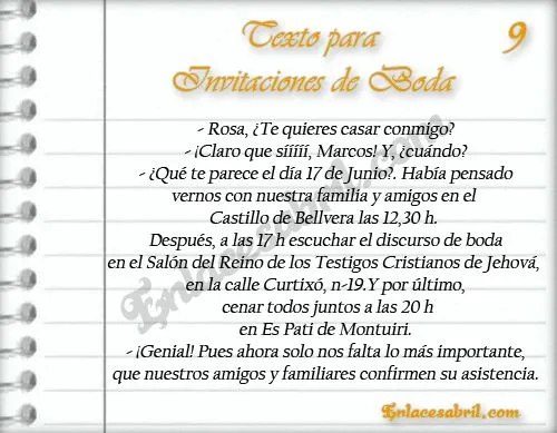 Frases y textos de invitaciones de boda 11 | Handspire