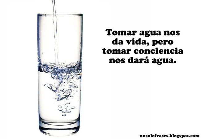 No Solo Frases: Tomar agua nos da vida, pero tomar conciencia nos ...