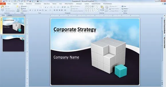 Free Business PowerPoint Template with Animated Clouds Video and ...