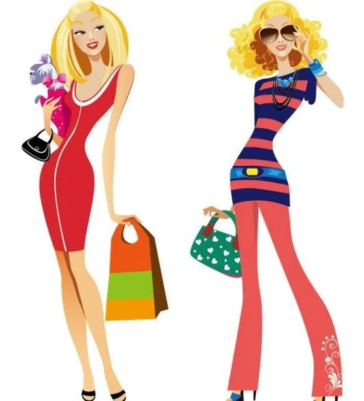 Free Cartoon Fashion Girls Vector 01 » TitanUI