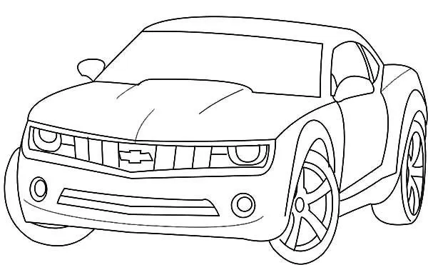 Free coloring pages of camaro transformers