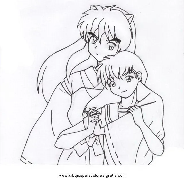 Free coloring pages of inuyasha y kagome manga Free coloring pages of inuyasha y kagome manga