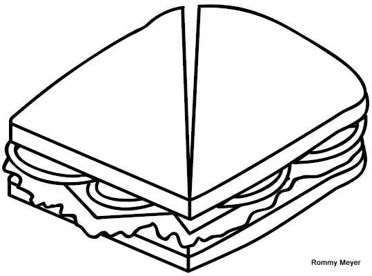 Free coloring pages of three sandwiches