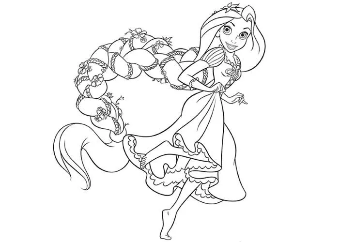 Free coloring pages of el tangled