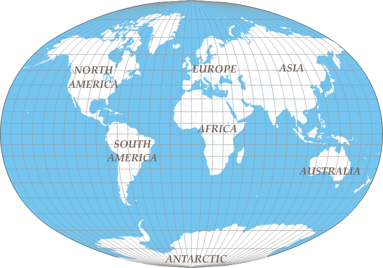Free Continent Maps - Map of seven continents Free Continent Maps - Map of seven continents