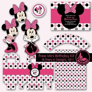 Shery K Designs: Free SVG and Printable Minnie Birthday Kit