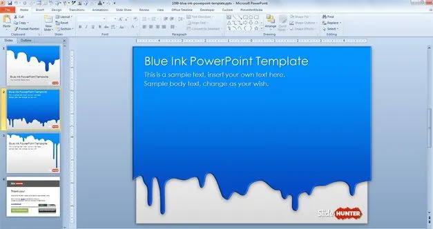 Free Plantilla PowerPoint con Derrame de Pintura Azul - Free ...