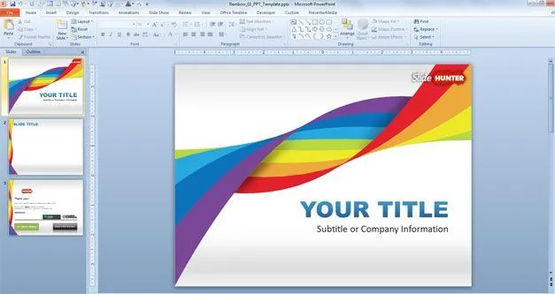 Free Plantilla PowerPoint con Efecto Arcoiris - Free PowerPoint ...