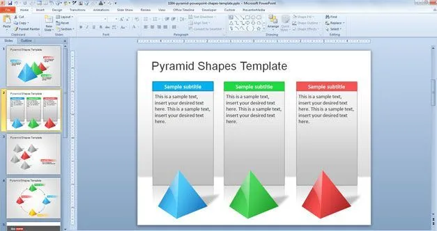 Free Plantilla PowerPoint de Pirámides 3D - Free PowerPoint ...