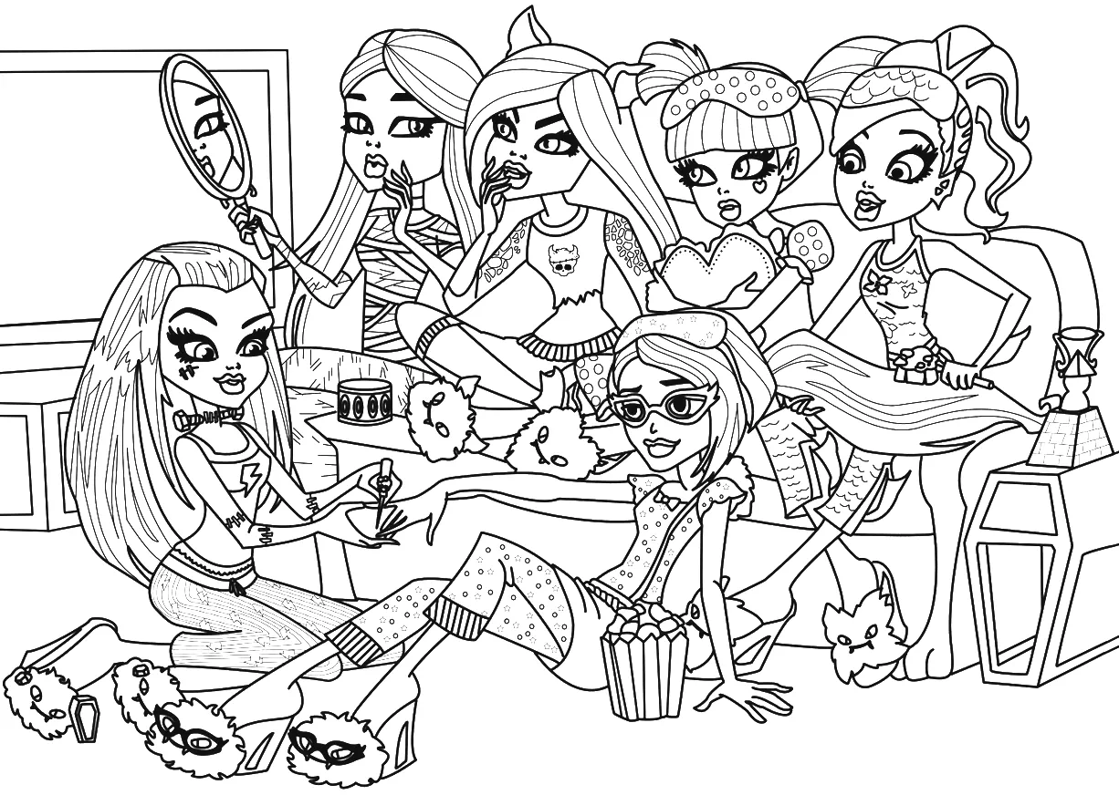 Free Printable Monster High Coloring Pages: Monster High Slumber ... Free Printable Monster High Coloring Pages: Monster High Slumber ...