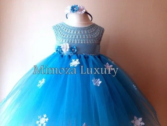 Frozen Flower Princess Elsa chica vestido vestido por MimozaLuxury Frozen Flower Princess Elsa chica vestido vestido por MimozaLuxury