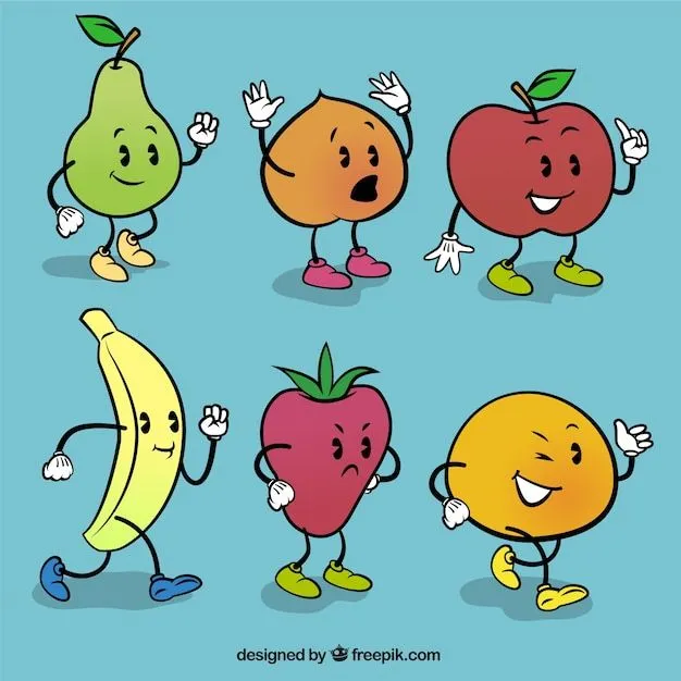 Frutas de dibujos animados | Descargar Vectores gratis