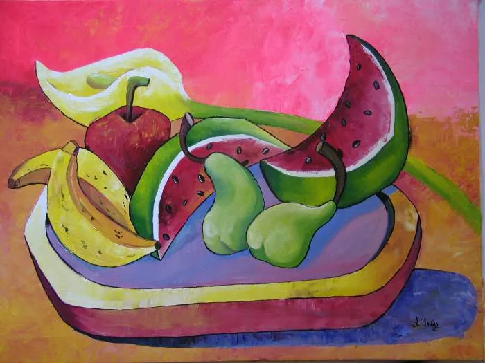 Dibujos de frutas en un plato - Imagui