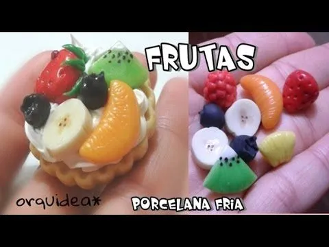 como hacer FRUTAS de porcelana fria ( para decoden) - YouTube