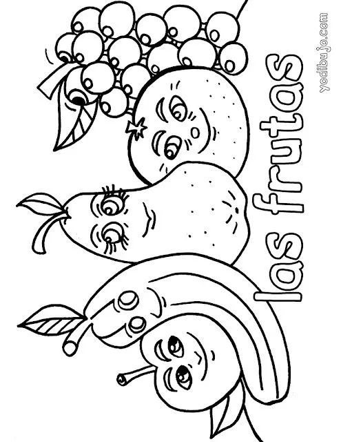 Frutas para colorear para niños preescolar en linea - Imagui
