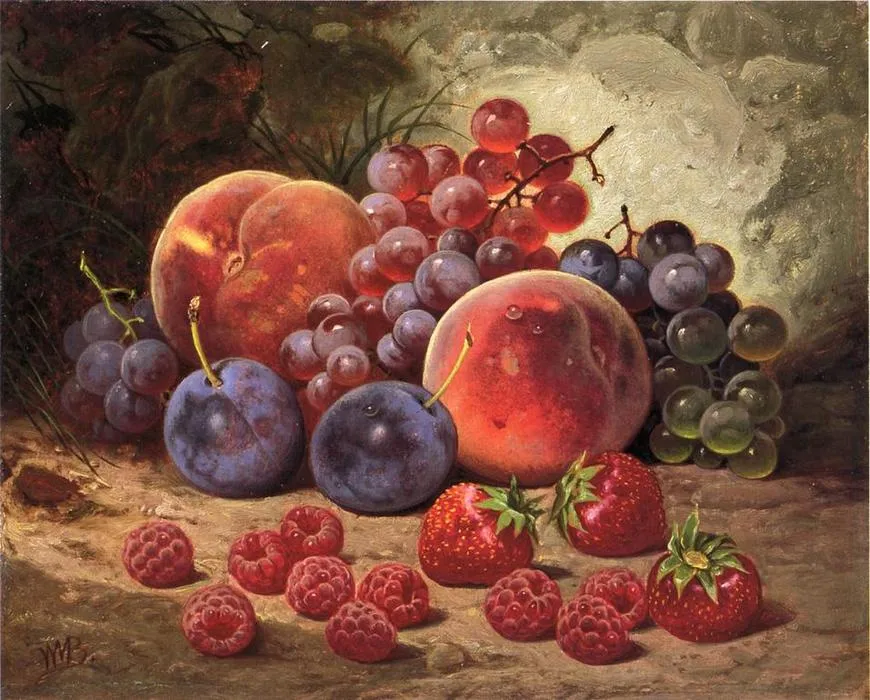 Las frutas de verano", pintura de William Mason Brown (1828-1898 ... Las frutas de verano", pintura de William Mason Brown (1828-1898 ...