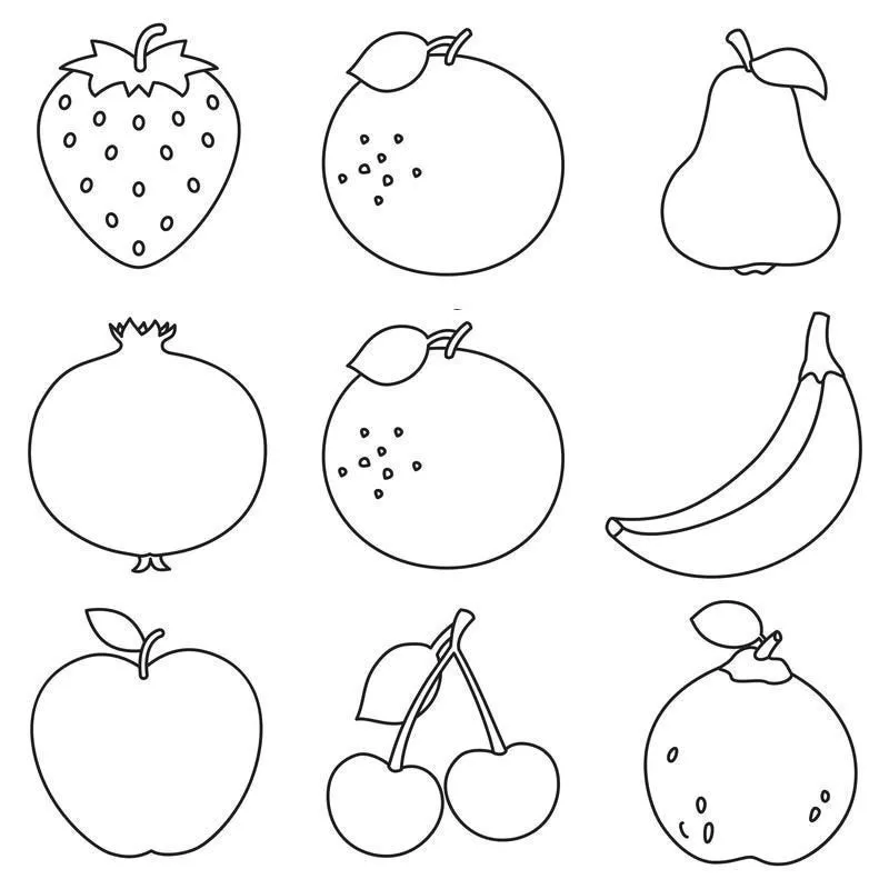 Frutas y verduras para colorear 