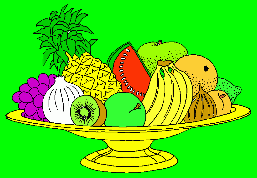 un frutero para colorear, un frutero para imprimir