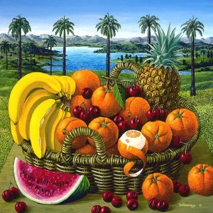 Fruteros pintados - Imagui
