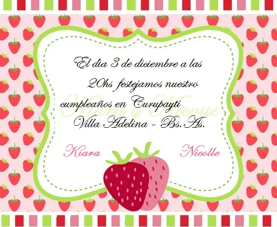 Frutillita bebé invitaciones - Imagui