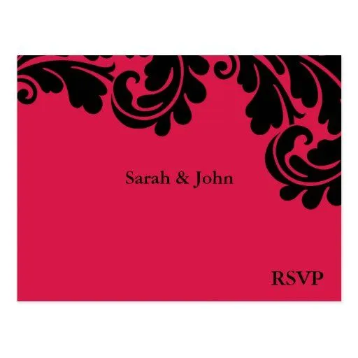 Fucsia del damasco y RSVP negro Tarjeta Postal de Zazzle. Fucsia del damasco y RSVP negro Tarjeta Postal de Zazzle.