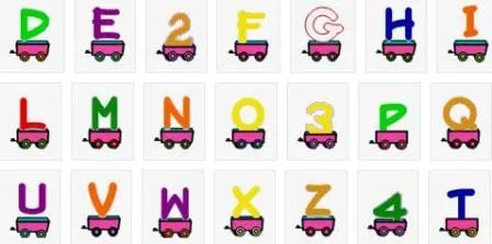 Letras animadas que viajan arriba de un tren muy simpáticas - Mil ... Letras animadas que viajan arriba de un tren muy simpáticas - Mil ...
