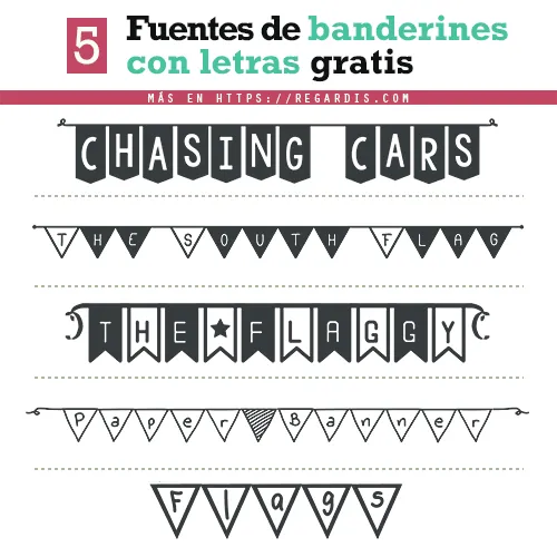 5 Fuentes de banderines con letras gratis - Regardis 5 Fuentes de banderines con letras gratis - Regardis
