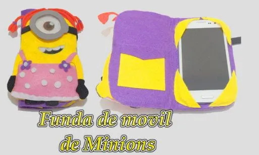 Funda de celular de fieltro, minion stuart con moldes para ... Funda de celular de fieltro, minion stuart con moldes para ...