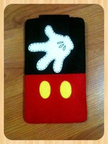 funda móvil mickey fieltro totalmente a mano | capa para celulares ... funda móvil mickey fieltro totalmente a mano | capa para celulares ...