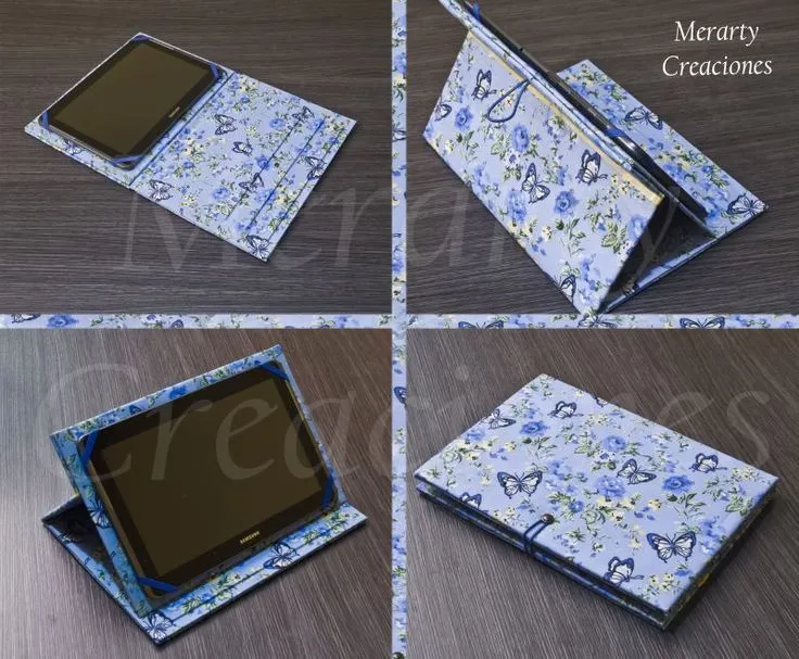 Funda para tablet de 10" realizada con carton y tela. | Creaciones ... Funda para tablet de 10" realizada con carton y tela. | Creaciones ...