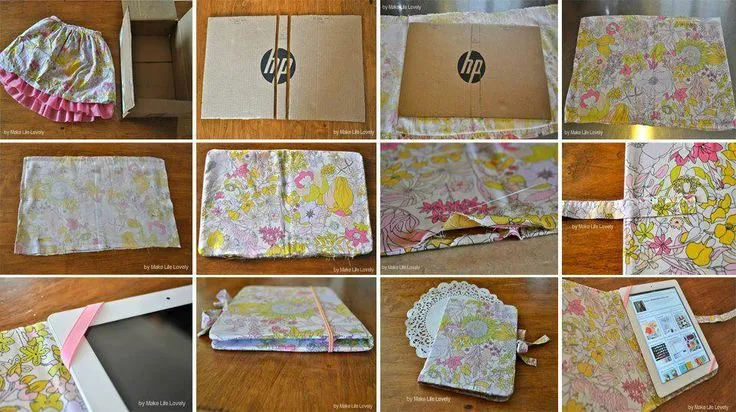 funda para tablet hecha de carton y tela | Fundas | Pinterest