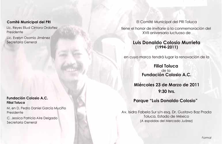 Fundación Colosio filial Toluca: Conmemoración del Aniversario ... Fundación Colosio filial Toluca: Conmemoración del Aniversario ...