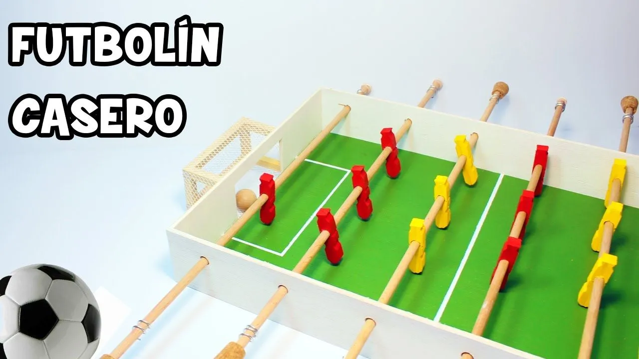 Como hacer un Futbolín Casero | Juego de futbol de Mesa - YouTube Como hacer un Futbolín Casero | Juego de futbol de Mesa - YouTube