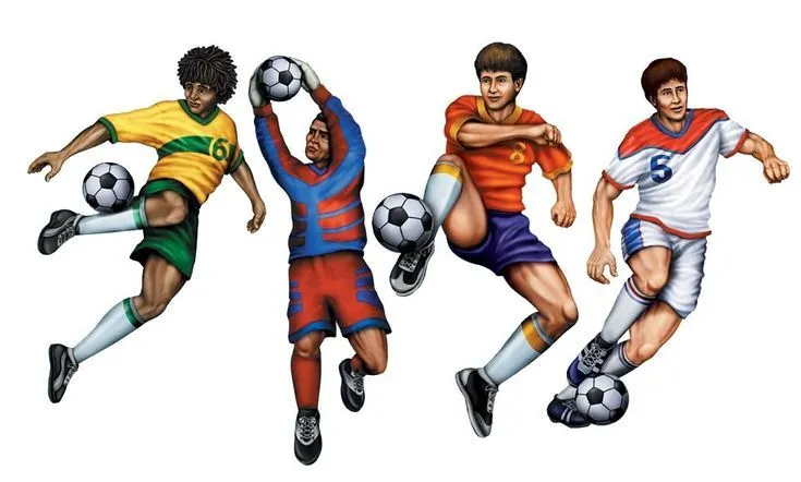 Futbolistas, mujeres y hombres, de dibujos animados. Fondo blanco ...