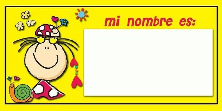 Mi nombre gafets niña | GAFETES PARA ESCUELA | Pinterest