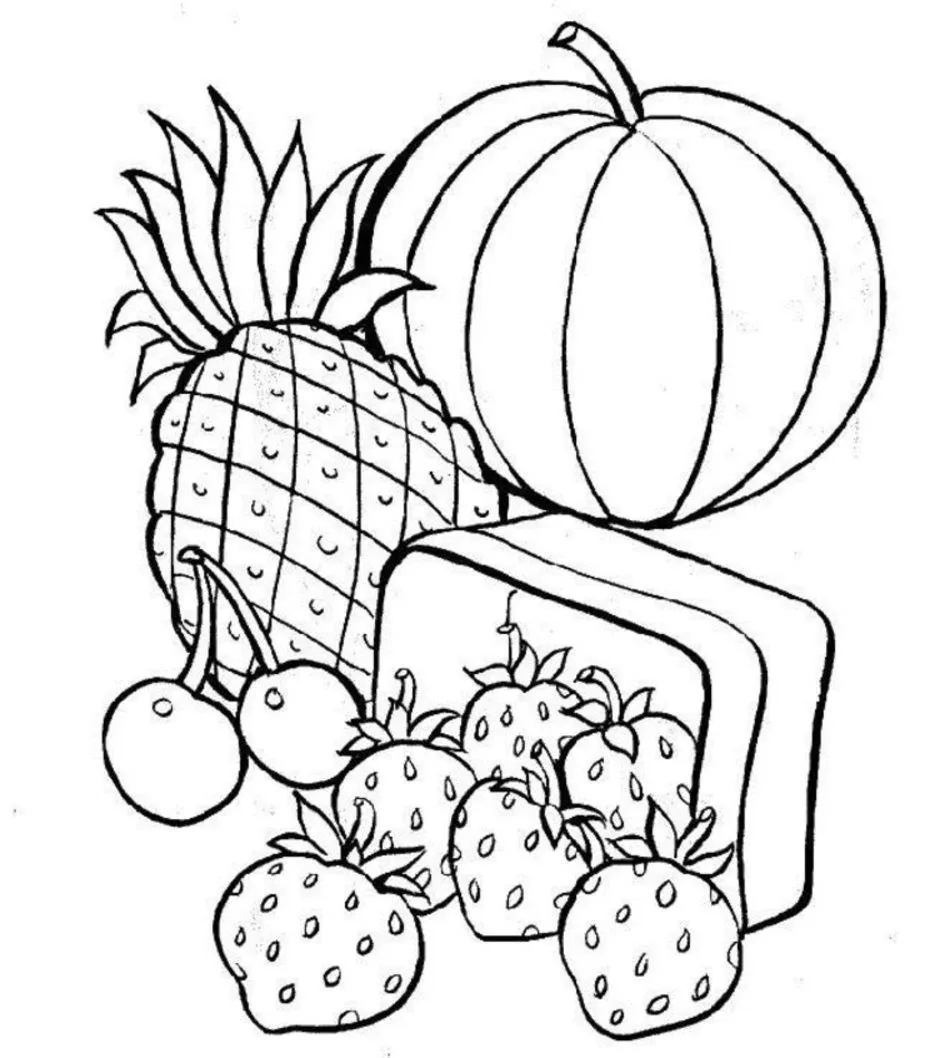 Galería de imágenes: Dibujos de alimentos para colorear Galería de imágenes: Dibujos de alimentos para colorear