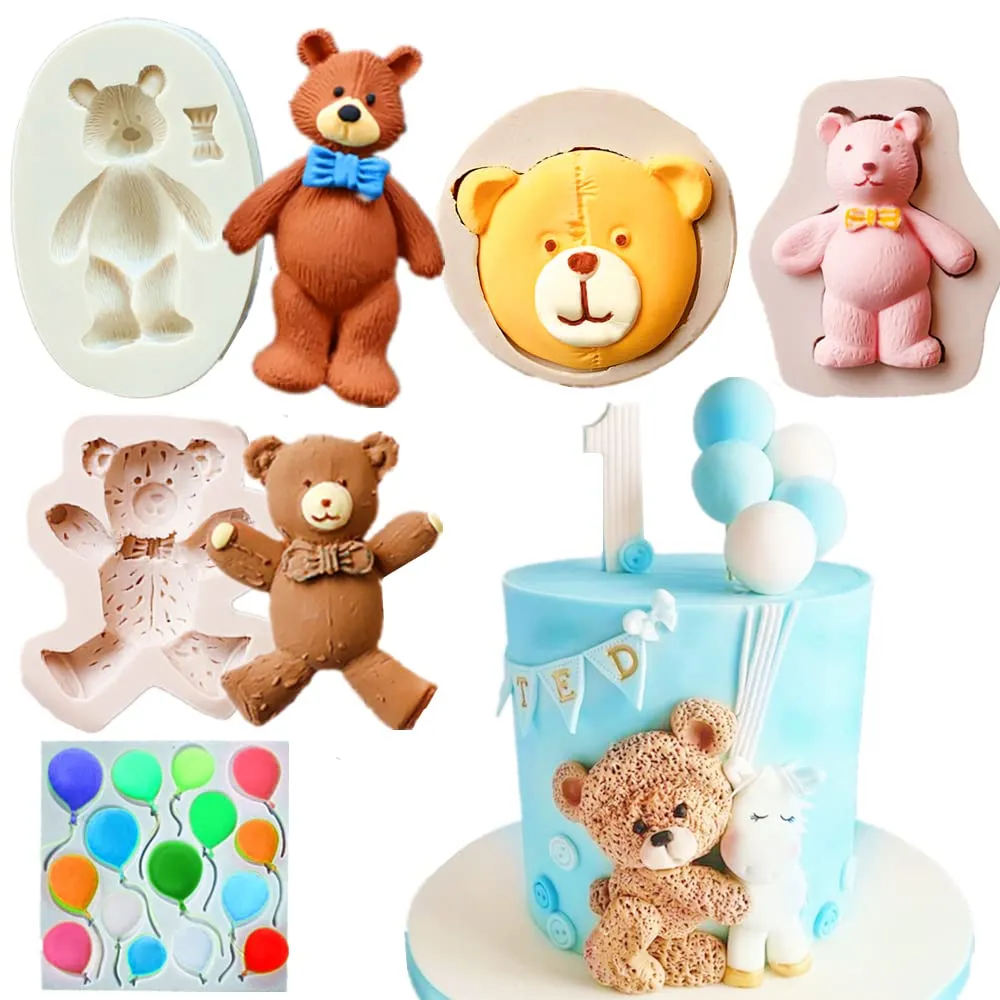 GallaRato 5 moldes de oso de peluche para baby shower, suministros de fiesta de oso de peluche, suministros de fiesta de cumpleaños, decoración de pastel de oso para niños, baby shower : GallaRato 5 moldes de oso de peluche para baby shower, suministros de fiesta de oso de peluche, suministros de fiesta de cumpleaños, decoración de pastel de oso para niños, baby shower :
