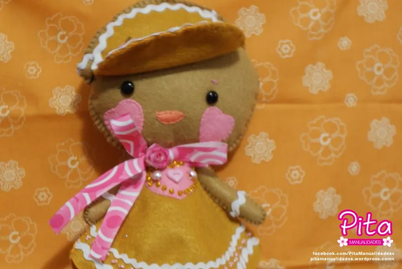 Galleta de jengibre hecha a mano en fieltro | Pita Manualidades Galleta de jengibre hecha a mano en fieltro | Pita Manualidades