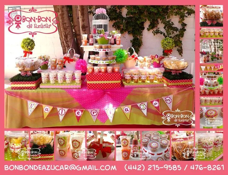 Mesa de dulces y snacks con tema de Rosita Fresita | Artículos ...