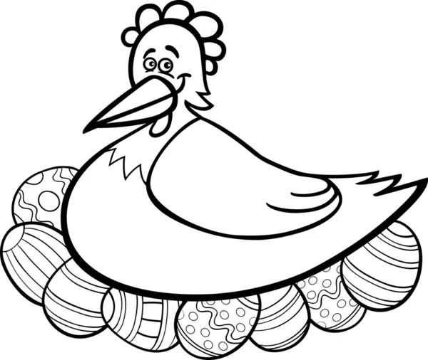 Gallina de Pascua para incubar huevos de dibujos animados para ... Gallina de Pascua para incubar huevos de dibujos animados para ...