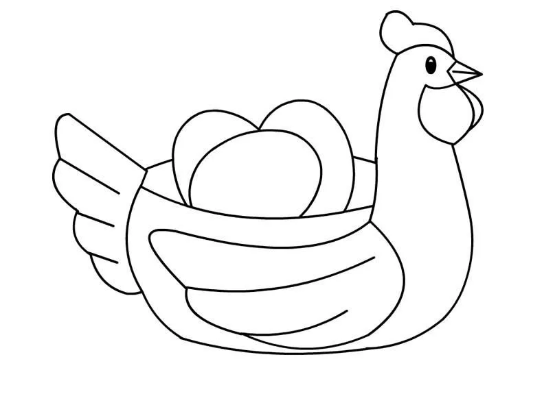 gallina con uova disegno mod | Bimbi di Carta gallina con uova disegno mod | Bimbi di Carta