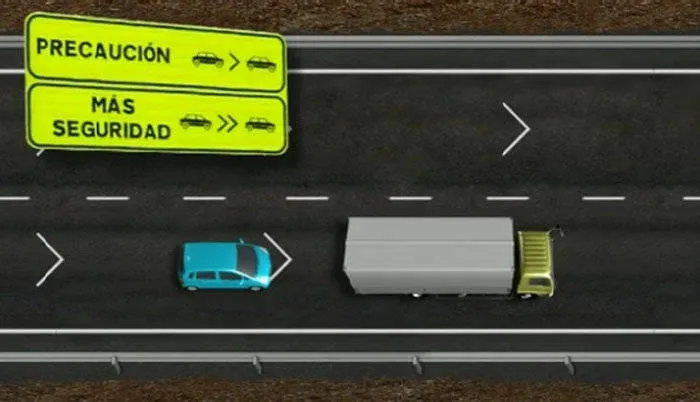 Galones, nueva marca vial para determinar la distancia de seguridad Galones, nueva marca vial para determinar la distancia de seguridad