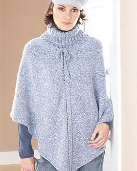 Ganchillo y dos Agujas: PONCHO CON CUELLO DE TORTUGA Ganchillo y dos Agujas: PONCHO CON CUELLO DE TORTUGA