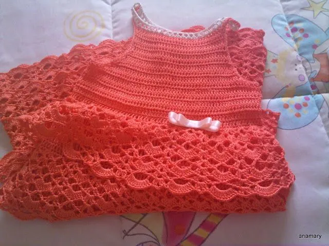 ganchillo y tricot...anamary: tutorial...vestido con volantes a ...