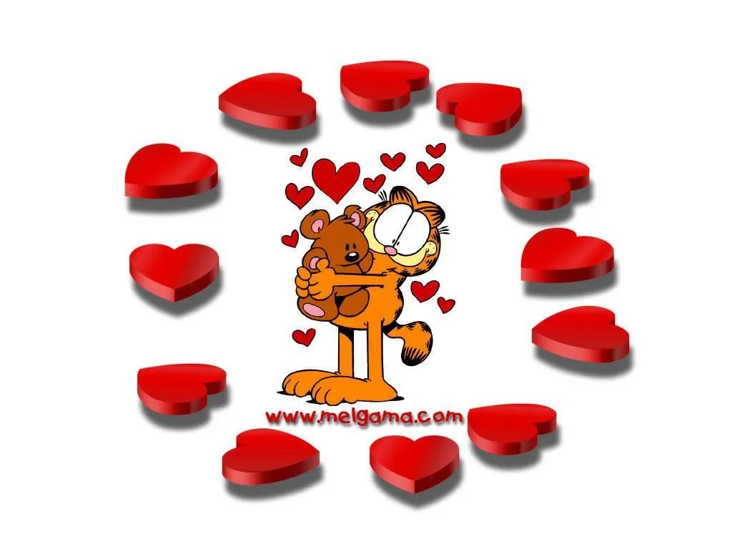 Garfield con corazones | Todo enamorados