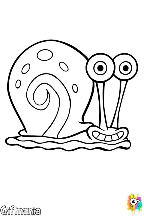 Gary, el caracol de Bob Esponja, sonríe en su dibujo para colorear ... Gary, el caracol de Bob Esponja, sonríe en su dibujo para colorear ...